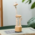 thumbnail image 4 of Yvsxxv Movable Wooden Giraffe Puppet Figurine, Handcrafted Desktop Home Decor, 4 of 7