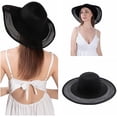 thumbnail image 3 of YooGuoGuo Women Straw Hat Summer Wide Brim Sun Hat Floppy Foldable Roll up Beach Hats for Women Bowknot UV Cap Hat Costume, 3 of 6