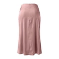 thumbnail image 5 of MIXUE Skirts For Women Summer Solid Color High Waist A Line Elegant Casual Midi Skirt Holiday-Wear,Pink,L, 5 of 5