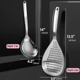 thumbnail image 3 of Skimmer Slotted Spoon, 2 Pack Stainless Steel Pasta Spider Strainer Skimmer Ladle Spoon for Frying and Cooking, Frying Strainer, Kitchen Cooking Colander, 3 of 4