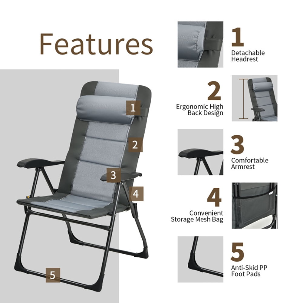 Aimee Lii Set of 2 Patio Folding Dining Chair with Ottoman Set Recliner Adjustable, Outdoor Patio Furniture, Gray Aimee Lii Set of 2 Patio Folding Dining Chair with Ottoman Set Recliner Adjustable, Outdoor Patio Furniture, Gray