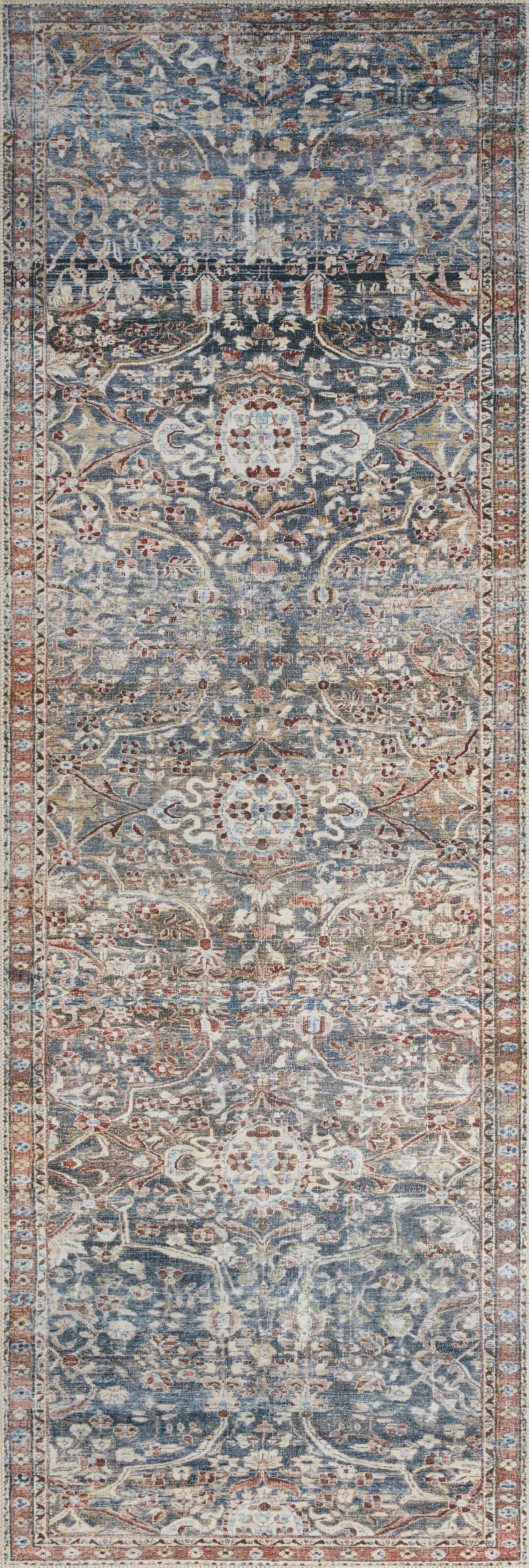 Chris Loves Julia x Loloi Jules Denim/Spice 2'-6" x 7'-6" Area Rug