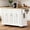 White, variant on AENKYO 54" Large Kitchen Island with Rubber Wood Drop Leaf, Embossed Texture Rolling Kitchen Cart on 4 Wheels with 4 Doors and 3 Drawers for Kitchen, Dining Room,White