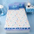thumbnail image 4 of meiyoeat Glitter Print Cream Monogram J Zipper Full Size Comforter Sets with Fitted Sheet and 2 Pillowcases,Coquette Bow Initial Art Zipper Bedding Set For Girl,Colorful Stars Reversible,4 Pieces, 4 of 7