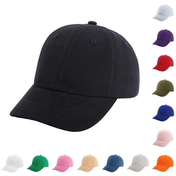 Krdevn Solid Plain Kids Baseball Cap UPF 50 Lightweight Adjustable Summer Outdoor Sun Hat for Toddler Boys Girls