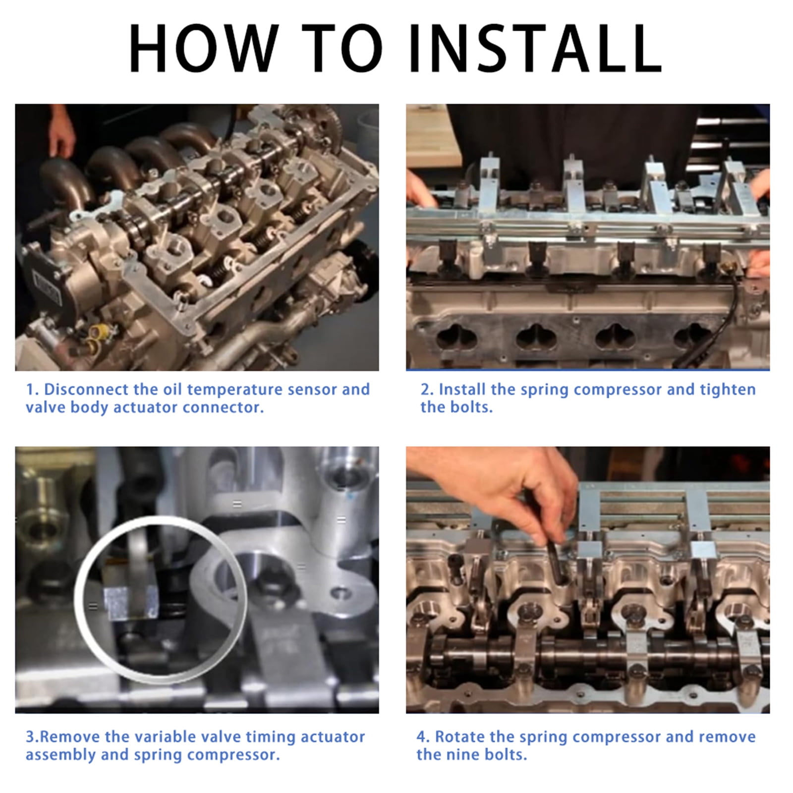 Engine Driver Spring Compressor Tool For Beginning Lover 1.4L 16V 2.4L Motors Strong Alloy Steel Construction