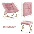 thumbnail image 2 of HABUTWAY Comfy Saucer Chair, Foldable Living Room Chairs, Soft Faux Fur Lounge Chair for Bedroom, Reading Chairs for Adults, Kids, X-Large (with Ottoman, Pink), 2 of 6