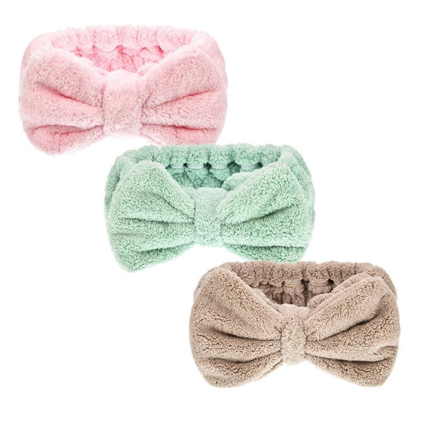 Jumpingount 3 unids/set diadema de microfibra para ducha, banda para el pelo absorbente para de cara, banda para la cabeza, accesorio de maquillaje Accesorio para el cabello Jumpingount BFH000023-01