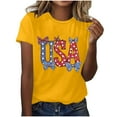 thumbnail image 4 of QUNYINEY Short Sleeve Shirts for Women Independence Day Casual Crew Neck Tops Knot Summer Loose Pullover Womens Tops, 4 of 5