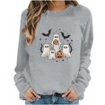 thumbnail image 2 of DIOAZUD Womens Halloween Sweatshirts Plus Size Ghost Print Pullovers Soft Holiday Round Neck Long Sleeve Sweater Tops Halloween Costumes Gray S-XXL, 2 of 6