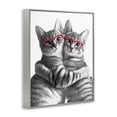 thumbnail image 3 of Stupell Industries Contemporary Cat Pair with Glasses Gray Framed Giclee Art, 11 x 14, by Annalisa Latella, 3 of 8
