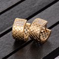 thumbnail image 2 of 1Pair Women Earrings Simple Diamond Zircon Ear Studs Rings Jewelry Gift Decor (Gold), 2 of 7