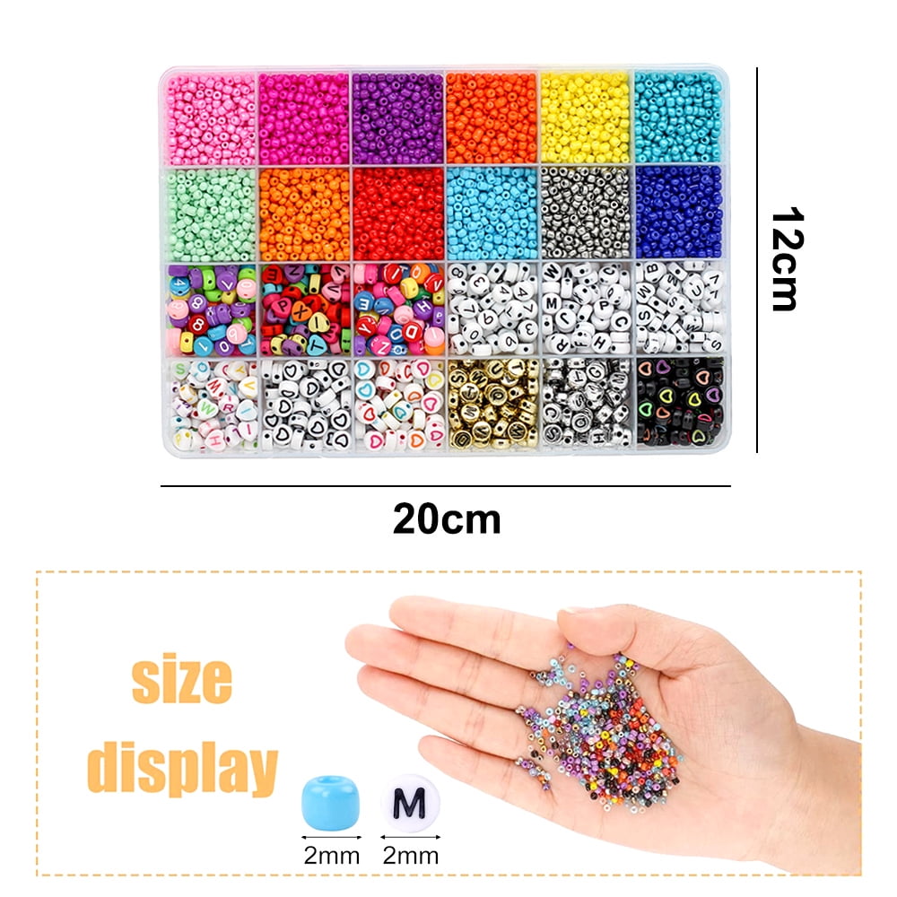 Glass Seed Beads for Bracelet Jewelry Making Kit, Beads Assortments for Adults Girls Beads for Necklace Ring Making Kits