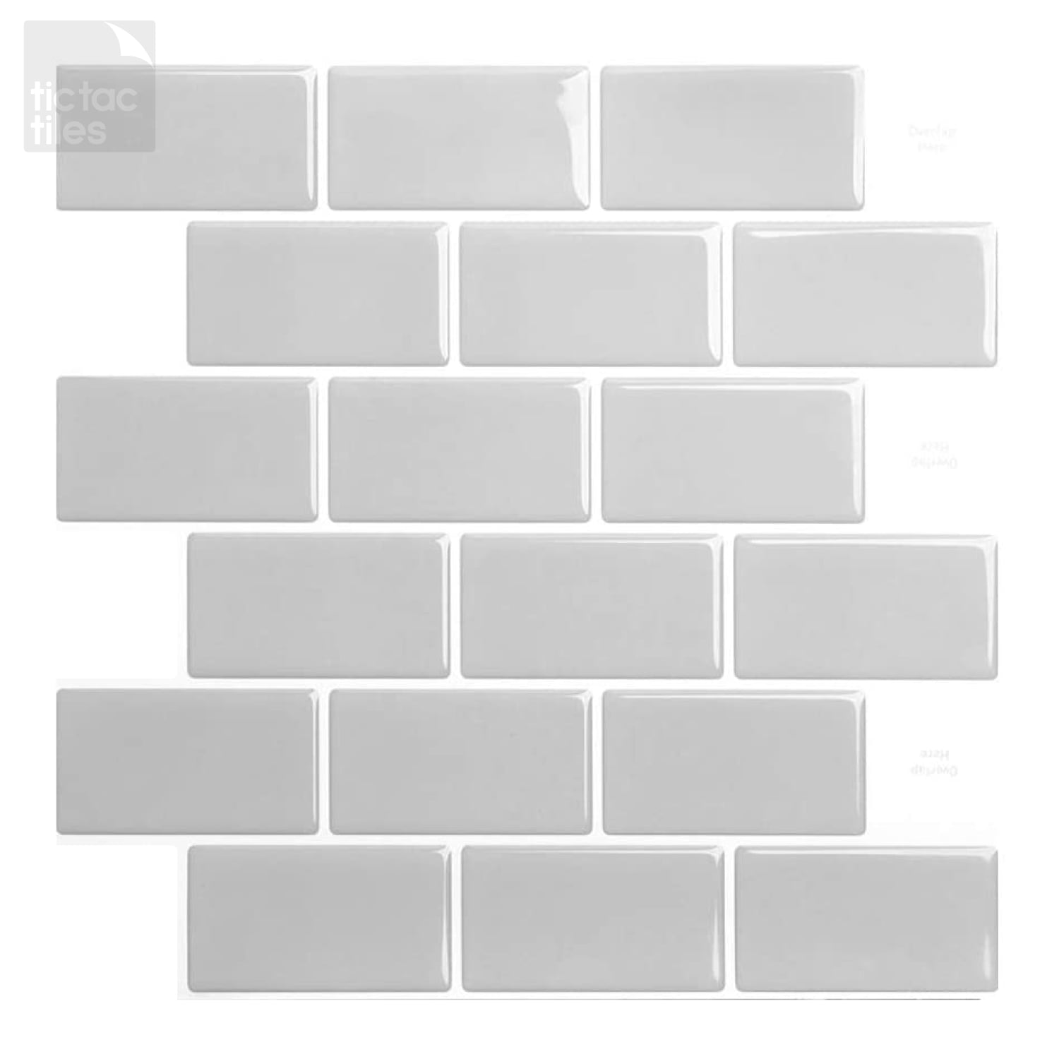 Tic Tac Tiles 12"x12" Peel and Stick Wall Tile Backsplash in Subway