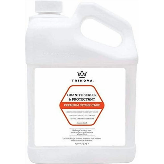 TriNova Granite Sealer & Protector Gallon Refill- Made in USA, Best Stone Polish, Protectant & Care Product - Easy Maintenance for Clean Countertop Surface, Marble, Tile 128 fl oz