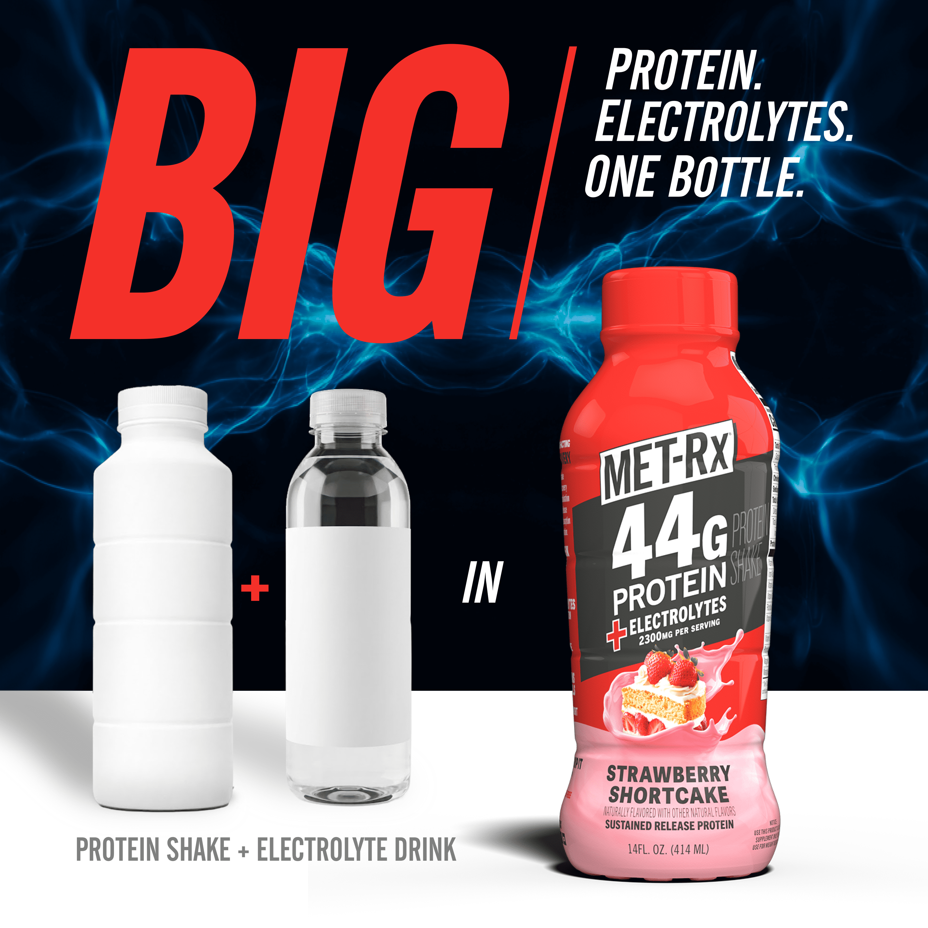 MET-Rx Strawberry RTD 44g High Protein Shake 1ct