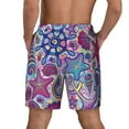 thumbnail image 4 of Balery Cute Nautical Mens Swim Trunks Swim Shorts for Men Quick Dry Inseam Beach Shorts with Compression Liner Pocket-Small, 4 of 9