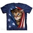 thumbnail image 1 of Patriotic Kitten by The Mountain - Adult & Youth Sizes (Youth X-Large), 1 of 2