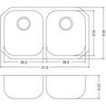 thumbnail image 3 of Fregadero Cocina Submontar 2 Tinas 81.7x45.6x23 Eb A32189a Eb Técnica Línea Alessia, 3 of 3