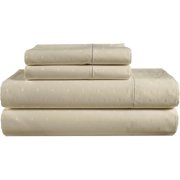 1000 TC 100% Egyptian Cotton Bed Sheets, 16 inch Extra Deep Pocket Twin Size Bed Sheets, Natural Cooling NO Pill Fade Resistant Cotton Sheets Twin Elegant Jaquard Swiss Dot-Linen