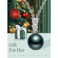 thumbnail image 3 of TANGPOET Tahitian Black Pearl Necklace for Women Sterling Silver Black Pearl Pendant Necklace everyday Anniversary Birthday Gift For Women Wife Her Mom Mother Grandma, 3 of 5