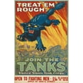 thumbnail image 2 of Hutaf, August 11x14 White Modern Wood Framed Museum Art Print Titled - Treat em Rough - Join the Tanks, 1917, 2 of 4