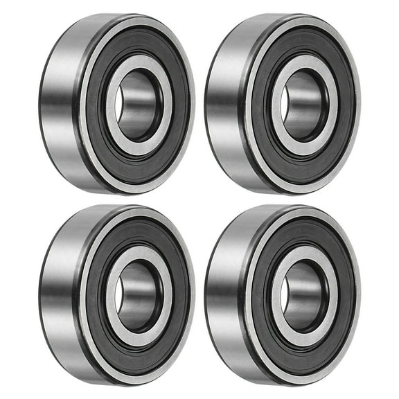 6302-2RS Deep Groove Ball Bearing,15 x 42 x 13mm C3 Double Rubber Sealed Chrome Steel Bearings,Black,4 Pack