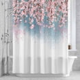thumbnail image 3 of Spring Pink Flowers Shower Curtain for Bathroom Decor, Watercolor Cherry Floral Waterproof Fabric Shower Curtain, 36"x72" Set with 12 Hooks, 3 of 9