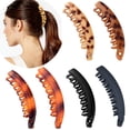 thumbnail image 1 of 6 Piezas Pinzas para el Cabello de Plátano Clip de Plátano Grande de 5 Pulgadas para Cabello Fino y Grueso Pinzas de Garra de Plátano Antideslizantes para Mujeres, 1 of 5