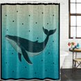 thumbnail image 2 of Blue Whale Coastal Bathroom Shower Curtains with 12 Hooks Polyester Waterproof Shower Curtain for Stalls and Bathtubs Nautical Summer Ocean Seaside Decorative Bathroom Privacy Curtain 72x96 Inches, 2 of 9