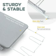 LUFF Tabletop Ironing Board,Portable Iron Board with Iron Rest, Foldable Small Ironing Board with Heat Resistant Cover and 100% Cotton Pad, 31.5x11.8x7, Grey