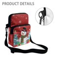 thumbnail image 5 of POLERO Christmas Cross Body Bags Snowman Theme 2 Zippers Crossbody Wallet for Travel, Stretch Polyester with Compartments Cell Phone Pouch, 5 of 7