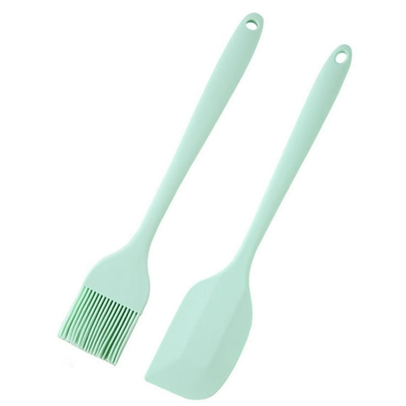 Reheyre Easy-to-Clean Barbecue Brush - Comfort Handle - Hanging Hole Design - Integrated Spread Evenly - Pastry Solid Color Baking Brush with Spatula - Home Supply