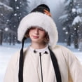 thumbnail image 2 of Winter Jacquard Hat With Large Ear For Cold Weather And Comfortable Fit Womens Knit Beanie Hat Fleece Lined Winter, 2 of 4