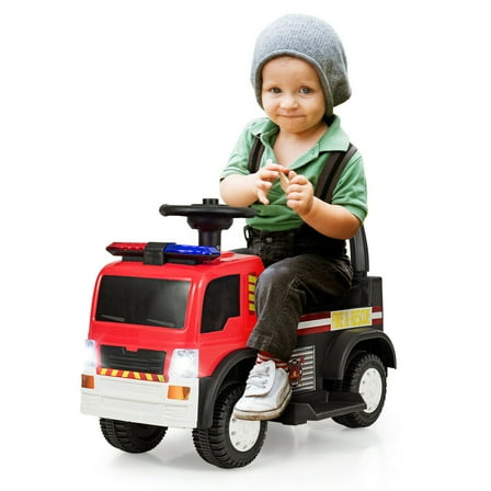 Gymax Kids 6V Ride On Fire Truck Fire Engine Battery Powered w/ Siren