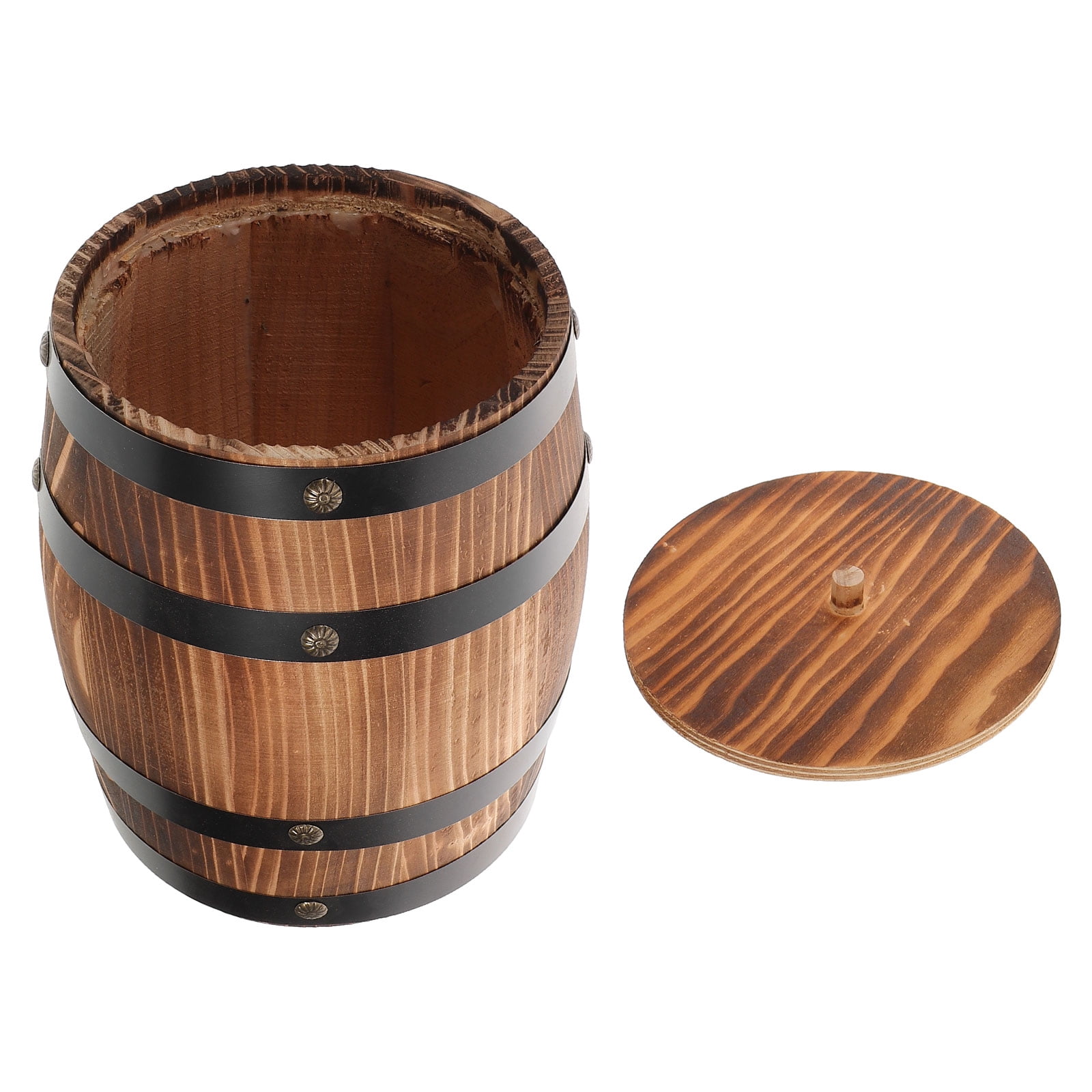 Rustic Wooden Utensil Holder for Kitchen Countertop - Multi-Use Organizer Bucket for Cutlery, Silverware, Chopsticks, Spoons, Forks & Pens
