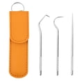 thumbnail image 1 of DPTALR 3 Pcs/Set Stainless Steel Toothpicks Kit, Premium Teeth Cleaning Tools, Reusable Tooth Picks Set, Pocket Keychain Portable Metal Toothpicks Holder For Travel, 1 of 2
