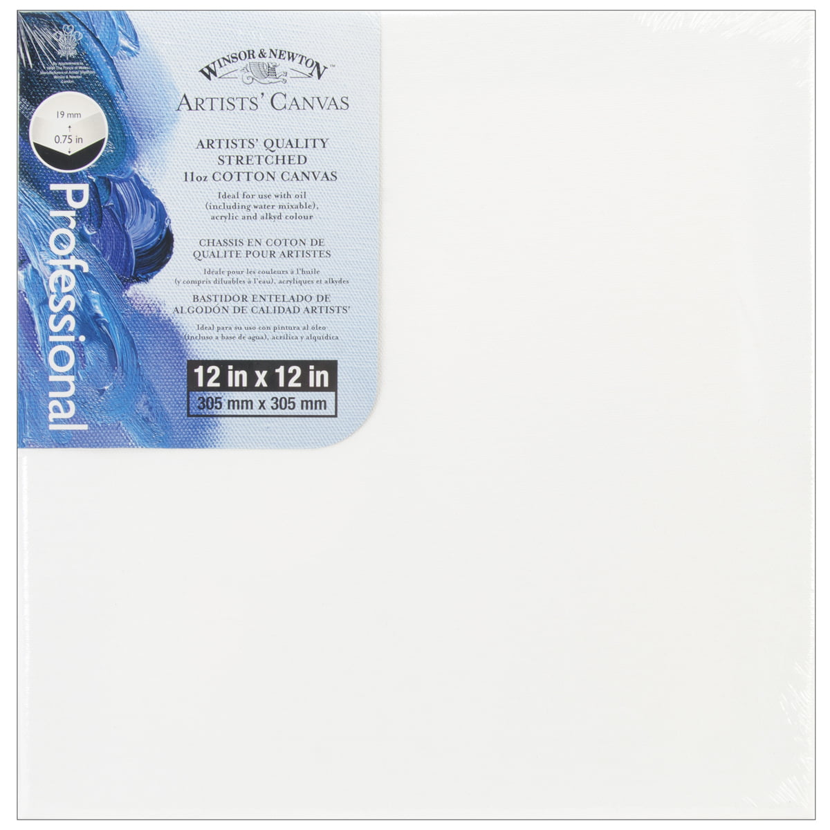 Pack of 1 Winsor & Newton 12 x 16-Inch Professional Cotton Smooth Canvas