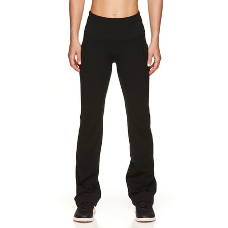Reebok Women's Everyday High Waist Yoga Pants with Pockets and Flared Bottom
