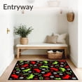 thumbnail image 3 of ODIKA 8'x10' Machine Washable Non-Slip Area Rug, Festive Dinosaur Motif Latch Hook with Whimsical Holiday Charm High Traffic Rug with Pad, Black, 744878, 3 of 8