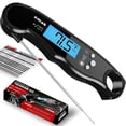 thumbnail image 1 of Digital Instant Read Meat Thermometer - Waterproof Kitchen Food Cooking Thermometer with Backlight LCD - Best Super Fast Electric Meat Thermometer Probe for BBQ Grilling Smoker Baking Turkey (Black), 1 of 8