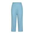 thumbnail image 4 of Ltctricy Capri Pants for Women Straight Leg Comfy Lounge Yoga Pants with Pockets Cropped Casual Work Pants(Light Blue,XX-Large), 4 of 7