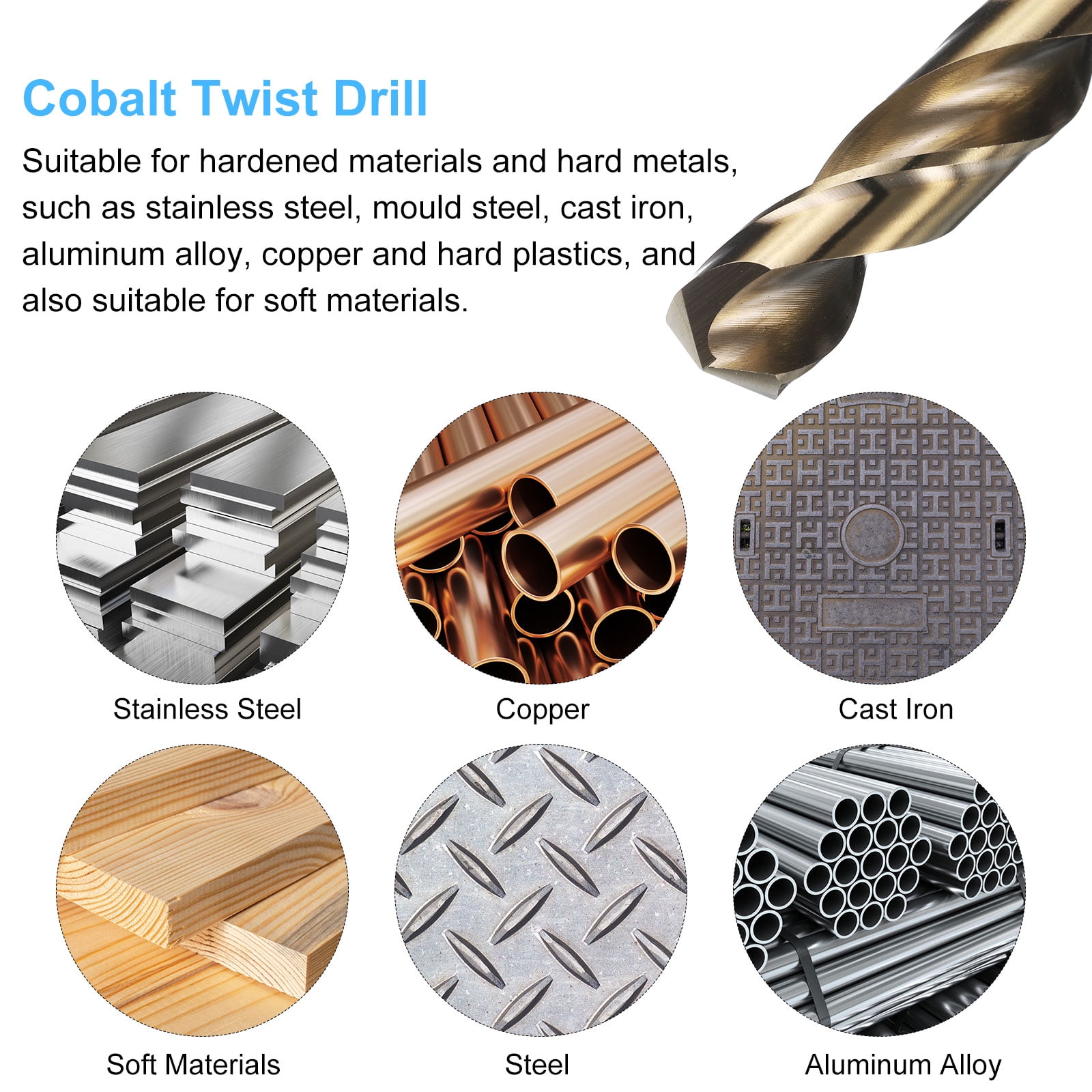 2pcs M35 Cobalt Drill Bit Set 12.7mm Cobalt High-Speed Steel
