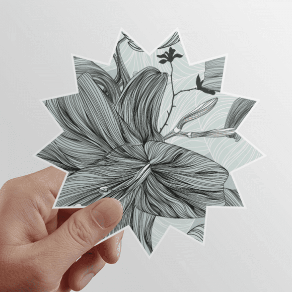 Lily Drawing Art Flower Sun Vinyl Sticker Luggage Graffiti Flower Decal