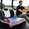thumbnail image 5 of Uourmeti Golf Cart Seat Cover Breathable, Compatible with Golf Carts Sports, Golf Cart Seat Covers Fit for Club Car 2 Seat Club Car, Rainbow Starry Sky, 5 of 8