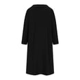 thumbnail image 4 of Women's Summer Plus Size Dress Women's Loose Fashionable Comfortable Cotton Denim Shirt Skirt,Black,XL, 4 of 6