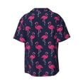 thumbnail image 2 of Wukai Cute Flamingo Men's Casual Short-Sleeve Button Down Shirt - Lightweight Summer Dress Shirt for Daily Wear-Small, 2 of 7