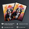 thumbnail image 2 of Bernese Mountain Dog Lover Gift Pet Portrait Orange Purple Blue Artwork Painting Large Wall Art Poster Print Thick Paper 18X24 Inch, 2 of 5
