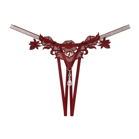 Women s Panties Lace Thongs Beaded Thong Naughty Panties One Size