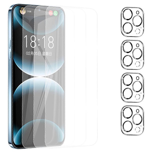 for iPhone 15 Pro 3 Pack Soft Hydrogel Film Screen Protector +3 Pack Camera Lens Protector, Upgraded Non-breakable Flexible TPU(NOT Glass)